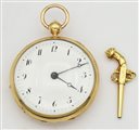 OROLOGIO DA TASCA IN ORO 18K CON CHIAVE ABBINATA, 1820 CASSA: testata oro...