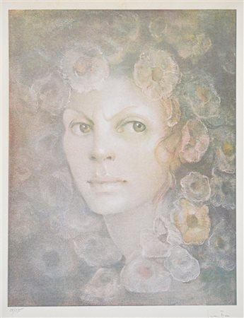 LEONOR FINI, Jeune femme aux cheveux en fleurs