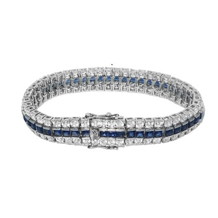 Bracciale in argento 925 con strass e pietre blu