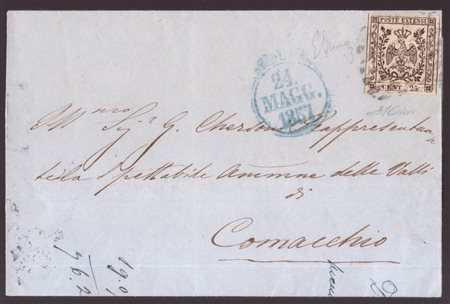 24.05.1857 - 25 Cent. Camoscio Chiaro senza punto dopo ''CENT'' n.4d isolato...