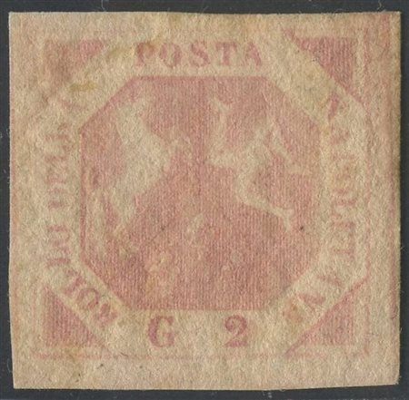 1858 - 2gr. rosa chiaro n.7b nuovo con gomma originale, MH. Ottimi margini....