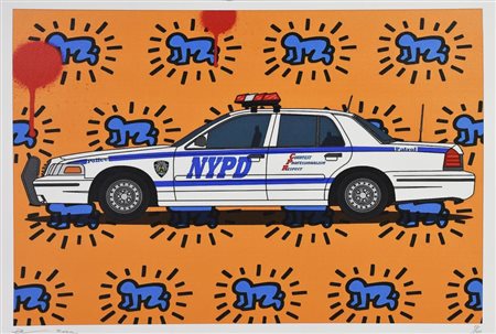 DEATH NYC SENZA TITOLO (NYPD), 2022 serigrafia, cm 32x45; es. 13/100 firma,...