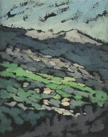 Adriano Daidone PAESAGGIO MONTANO, 1984 olio su tela, cm 30x24 sul retro:...