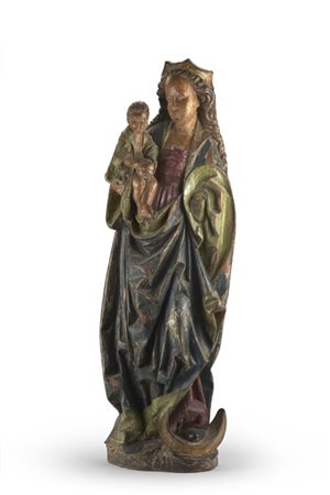 Scultore tedesco (Norimberga ?), inizi del secolo XVI "Madonna con Bambino" sta