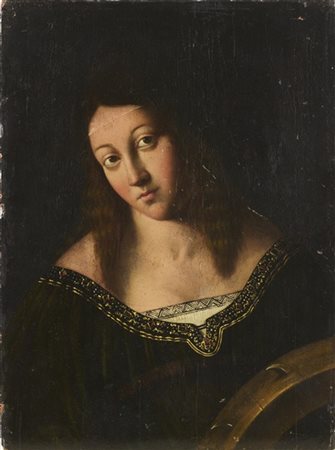 Bartolomeo Veneto (attr.)

"Santa Caterina"
olio su tavola (cm 41,5x31,5)
(difet