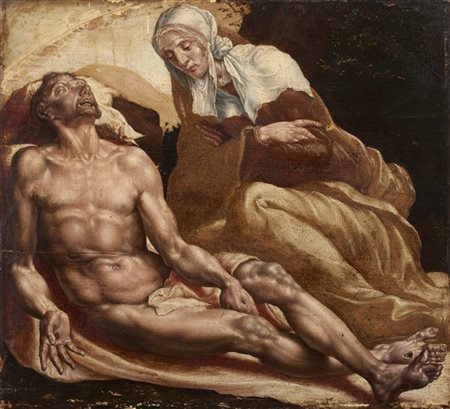 Maarten van Heemskerck (attr.)

"Pietà"
olio su tavola (cm 32,5x36)
(difetti)

S