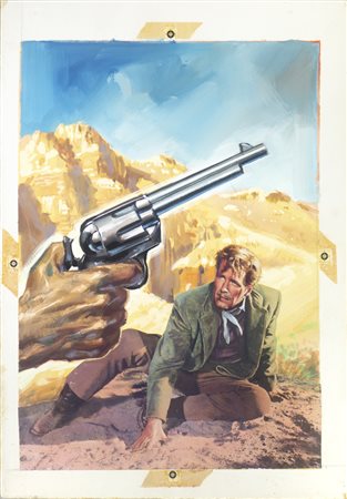 Bozzesi Franco - Bozzetto cinematografico per il film "Gun Fury (Il suo onore gridava vendetta)" di Raoul Walsh del 1953.