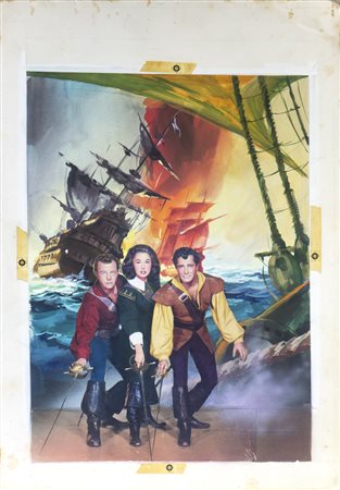 Bozzesi Franco - Locandina originale per il mercato francese di Prince of Pirates di Sidney Salkow del 1953 per Les films du coeur.