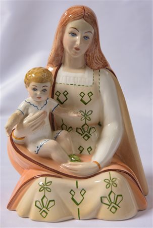 Antonio Ronzan - Madonna con Bambino ceramica 26 x 20 x 14 cm Al retro della...