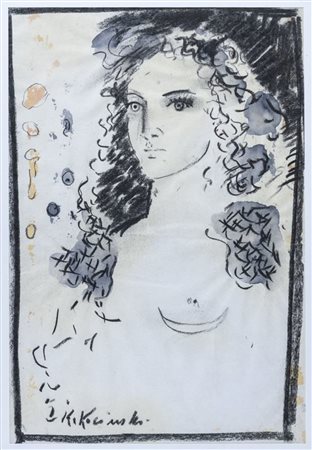 Alessandro Kokocinski - Figura femminile tecnica mista su carta 44 x 30 cm...