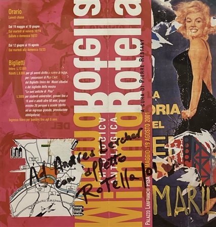 Mimmo Rotella - Invito alla mostra 2001 stampa 20,7 x 19,7 cm Mostra "Mimmo...