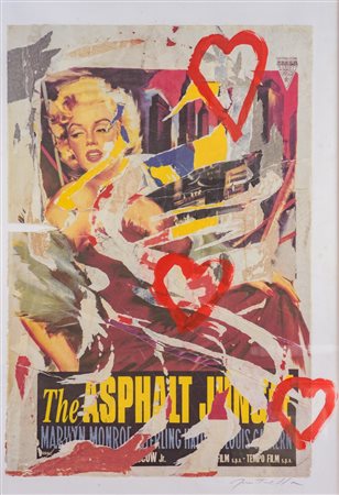 Mimmo Rotella - Marylin "The Asphalt Jungle" 1998 sovrapittura e décollage su...