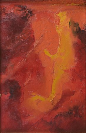 Ilia Peikov - Nebulosa rossa olio su tela 30 x 20 cm firmato a punta di...