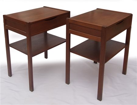 DESIGN DANESE - Coppia di comodini anni '60 del XX secolo teak H. 54,5 x 45,5...