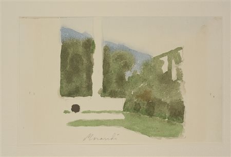 Giorgio Morandi - Paesaggio 1957 1973 fotolitografia a colori su carta fatta...