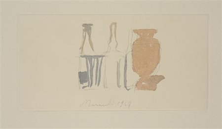 Giorgio Morandi - Natura morta 1947 1973 fotolitografia a colori su carta...