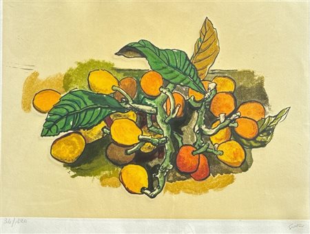 Renato Guttuso - Natura morta con limoni litografia su carta 34 x 48 cm...