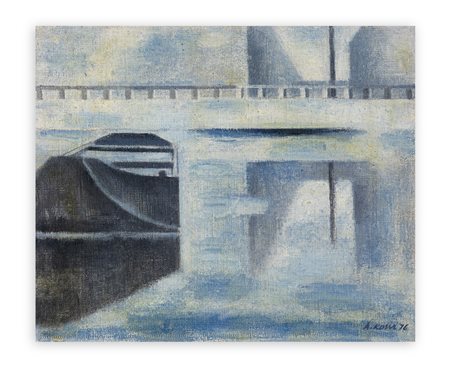 ATTILIO ROSSI (1909-1994) - Nebbia sul Naviglio, 1976