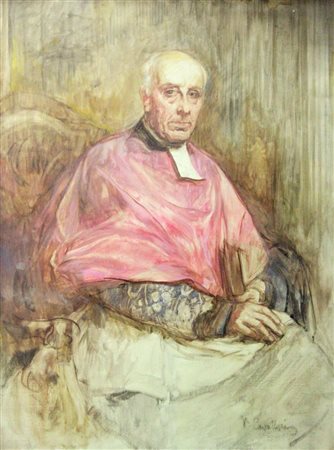 CAVALLERI VITTORIO Torino 1860 - 1938 "Ritratto del Canonico Monsignor...