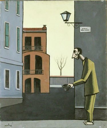 MORANDO PIETRO Alessandria 1892 - 1980 "Mendicante (Vicolo Dal Verme)" anni...