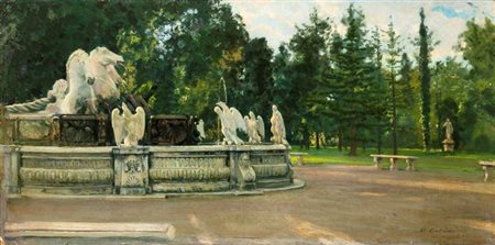 CALDERINI MARCO Torino 1850 - 1941 "Villa Doria (Giardini a Genova)" 1894...