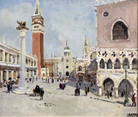 MUSSO CARLO Balangero (TO) 1907 - 1968 "Venezia - Piazza San Marco" 33,5x38,5...