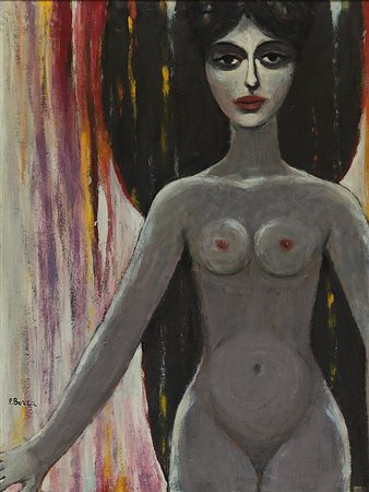 BORRA POMPEO Milano 1898 - 1973 "Nudo femminile" 100x75 olio su tela Opera...