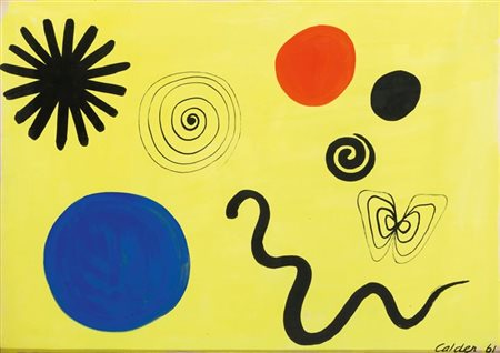 CALDER ALEXANDER Lawton (USA) 1898 - 1976 New York "Il serpente" 1961 63,5x90...