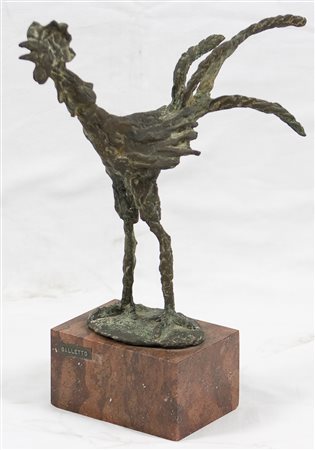 Tristano Alberti (1915-1976) Galletto Scultura in bronzo cm 28x27x10 Firma...