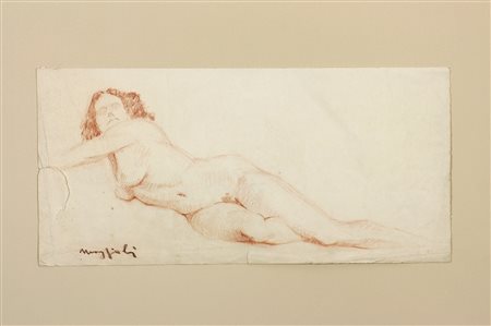 Umberto Moggioli (1886-1919) Senza titolo Pastello su carta cm 18x38 Firma in...