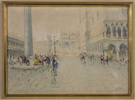 Luigi Pagan (1907-1980) Piazza San Marco Olio su tela cm 50x70 Firma in basso...