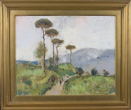 Giuseppe Casciaro (1863-1941) Senza titolo, 1920 Olio su cartone cm 40x50...