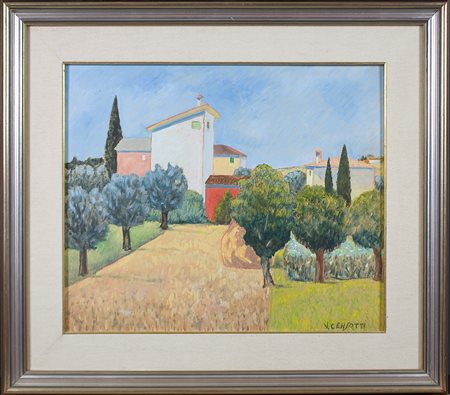 Vincenzo Censotti (1913-2005) Senza titolo Olio su tavola cm 50x60 Firma in...