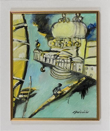 Remo Brindisi (1918-1996) Senza titolo Olio su tela cm 50x40 Firma in basso a...