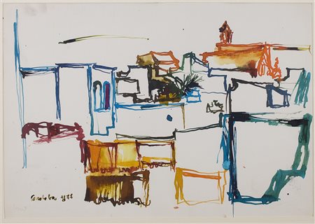 Giuseppe Gambino (1928-1997) Cordoba, 1977 Tecnica mista su carta cm 35x50