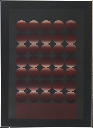 Julio Le Parc (1928) Theme 80 a variation, 1981 Acrilico su cartone cm 80x58...