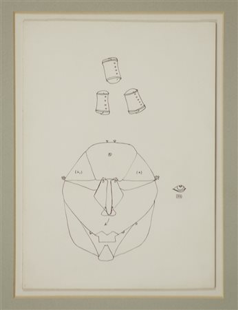 Gianfranco Baruchello (1924) Senza titolo, 1966 Disegno su carta cm 21x15...