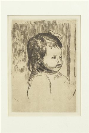 PIERRE-AUGUSTE RENOIR<BR>Limoges (Francia)  1841 - 1919 Cagnes-sur-Mer (Francia)<BR>"Busto di fanciulla girato a destra" 1908 circa