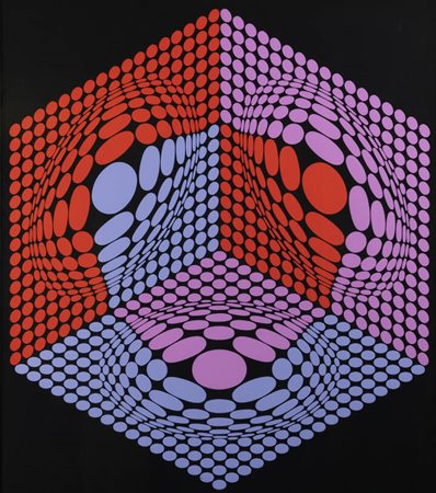 VICTOR VASARELY<BR>Pécs (Ungheria) 1908 - 1997 Parigi<BR>"Composition H" 1975 circa