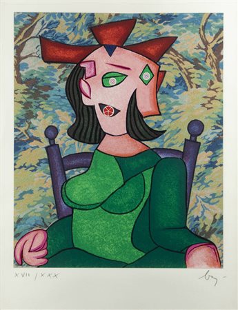 ENRICO BAJ<BR>Milano 1924 - 2003 Vergiate (VA)<BR>"Madame Picasso" 1986