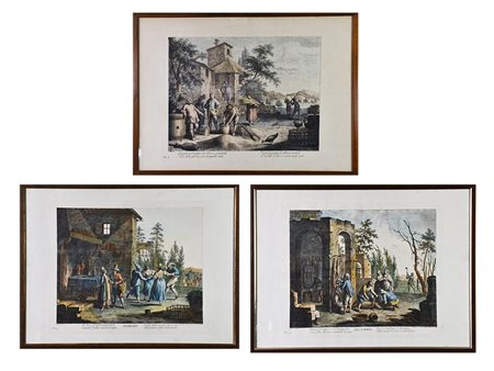 LOTTO DI TRE OPERE costituito da: Francesco Bartolozzi (1728-1815) - AGOSTO...