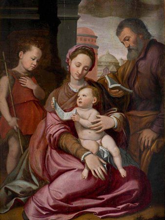 Santi di Tito Borgo San Sepolcro 1536 – Firenze 1603 MADONNA CON BAMBINO, SAN...