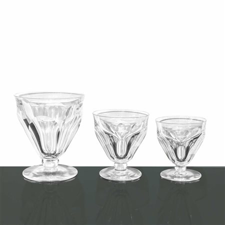 Baccarat France - Gruppo di N.23 bicchieri in cristallo Baccarat, modello Talleyrand, 1930s