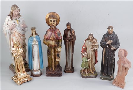 A collection of (8) various religious images.