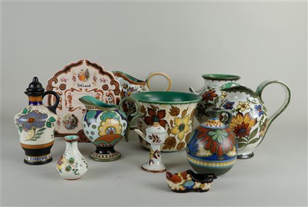 A lot of various pottery including jugs.