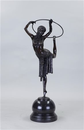 An Art Deco style bronze sculpture in the style of Demétre Haralamb Chiparus,...