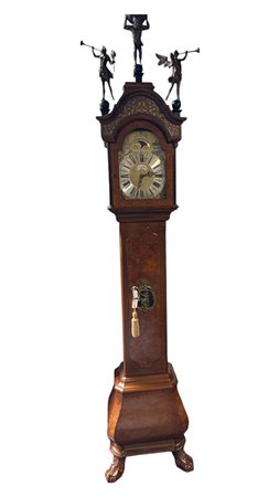 A Warmink grandfather clock with repetition half-hour strike on double bell,...