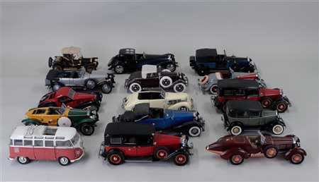 A large collection of scale model cars, mostly Franklin Mint.