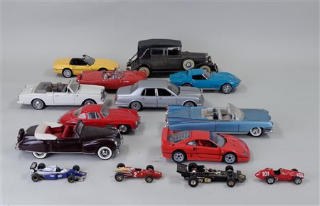 A large collection of scale model cars, mostly Franklin Mint.