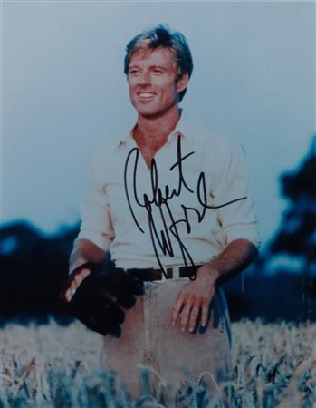 A photograph of Robert Redord as 'Roy Hobbs' in 'The Natural' bears signature...